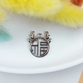 Silver alloy deer antler 福 pendant charm for DIY jewelry and earring making - Silver