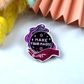 Detail of acrylic magic crystal ball charm with Make Your Magic text and purple star decor - Hand Crystal Ball (4)