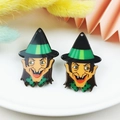 Halloween witch head charms in double-sided acrylic for DIY jewelry making - Double-Sided Witch Graphic