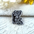 Dark punk acrylic ghost pendant with Jung quote on white knit background - Jung Quote Style (1)