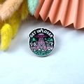 Acrylic UFO abduction charm with alien and Get In Loser slogan for DIY jewelry - UFO Alien (1)