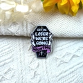 Black coffin ghost pendant with 'Get In Loser We're Going Haunting' text and starry detail - Coffin Ghost Style (2)