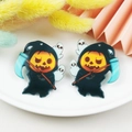 Halloween reaper and pumpkin acrylic charm pendants for DIY jewelry crafting - Pumpkin Grim Reaper Design (5pcs Double-Sided)