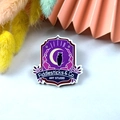 Halloween acrylic purple owl charm with yellow moon and Fiddlesticks Art Studio text - Owl Moon (3)