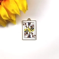 Enamel poker Queen heart rabbit pendant in gold alloy for jewelry making - 10Pcs / Rabbit Queen of Diamonds Style (3)