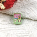 Light green retro game console resin pendant with pink buttons for DIY jewelry - Pale Green