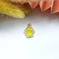Cute yellow chick alloy charm with gold trim for DIY jewelry making accessories - Chicken