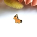 Colgante de caballo de dibujos animados naranja y marrón en aleación para joyas DIY - Pony