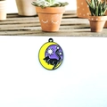 Enamel black cat and tarot star pendant charm in purple and gold for DIY jewelry - Leaping Black Cat Style (Black 16)