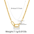 18K gold plated pearl necklace with dimensions 39+6cm length and 7.1g weight details - Pearl Oval Link Style (KN0326)