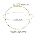 Detail of adjustable lobster clasp and gold chain length measurements for zircon necklace - Green Zirconia Style (KN0379-3) / 18K Gold