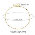 Close-up of 18K gold-plated necklace with purple zircons and measurement details - Purple Zirconia Style (KN0379-2) / 18K Gold