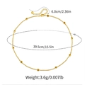 Detailed specs of 18K gold plated necklace with length dimensions and zircon inlay - Yellow Zirconia Style (KN0379-1) / 18K Gold