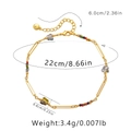 Bracelet de cheville doré bohème avec perles colorées et breloques papillon en verre - Or 18 carats / Style Pendentif Papillon (KA0226)