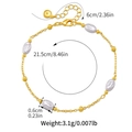 Schéma détaillé de la chevillère en perles bohème montrant les dimensions et l'extension - Or 18 carats / Style Perle Artificielle et Perle Dorée (KA0235)