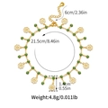 Spécifications détaillées de la chevillère dorée avec pierres vertes et fleurs - Or 18 carats / Style Strass Vert et Fleur Évidée (KA0250)