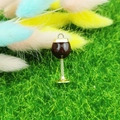 Golden red wine glass alloy pendant with dark red enamel finish for DIY jewelry - Wine Glass