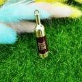 Miniature alloy wine bottle pendant in burgundy enamel with golden character decoration - Wine Bottle