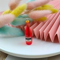 Miniature red resin VSOP bottle pendant for DIY jewelry and keychain accessories - Red