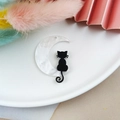 Colgantes simétricos de acrílico con luna y gato para joyería DIY y pendientes - Gato de Luna Derecha