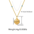 Collier pendentif coquillage plaqué or 18 carats avec perles bleues et dimensions - Coquillage Perle Bleue Océan(KN0332) / Or 18 carats