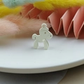 Cute white alloy rocking horse charm for DIY jewelry with smooth enamel finish - White