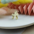 DIY golden alloy rocking horse pendant with candy color oil drop for jewelry making - Gold
