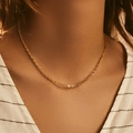 Collar gargantilla chapado en oro con dos pequeños colgantes de trébol para mujer - Estilo de Colgante de Trébol de Cuatro Hojas (KN0419)