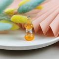 Miniature resin orange juice bottle pendant with metal loop for DIY jewelry making - Yellow