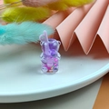 Pendentif ours en résine violette transparente avec paillettes et tasse pour bijoux DIY - Violet