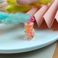 Charmant ours en résine orange pour bijoux DIY avec remplissage de perles colorées - Orange