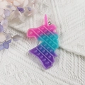 Unicorn pop-it fidget toy pendant with pink and blue gradient silicone and metal ring - Dreamy Gradient Unicorn Pop It (5)