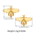 Tableau des tailles pour boucles d'oreilles abeilles plaquées or avec détails zircon - Style Petite Abeille Créative (KE1466)