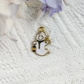 Cute white ghost charm with yellow lantern and gold plating for DIY Halloween jewelry - Ghost with Lantern(3)