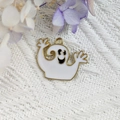 Pendentif fantôme blanc d'Halloween en alliage pour création de bijoux DIY - Fantôme Drôle(4)