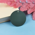 Deep green matte round DIY charm pendant with top hole for jewelry necklace making - Army Green