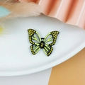 DIY black and yellow alloy butterfly charm pendant with sparkling crystals and a loop - Butterfly Pendant / Yellow(2)