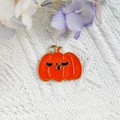 Halloween charm featuring a smiling orange pumpkin pendant with golden alloy finish - Cute Pumpkin(8)