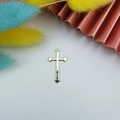 Silver cross pendant DIY accessory for handmade earrings with polished metallic finish - Gold Classic Style (2)