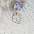 Pendentif lapin en émail blanc avec lune et étoile pour création bijoux DIY - Fantôme Lapin(9)
