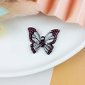 Exquisite black alloy butterfly pendant with vibrant pink rhinestones and enamel wings - Butterfly Pendant / Rose Red (4)
