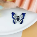 DIY μενταγιόν πεταλούδα από κράμα με μπλε στρας και λευκό σμάλτο σε μαύρο φινίρισμα - Μενταγιόν Πεταλούδα / Λευκό (5)