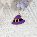 Pendentif chapeau de sorcier violet d'Halloween avec anneau doré pour bijoux DIY - Chapeau de Sorcière Violet(10)
