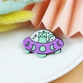 Pendentif en émail avec chat dans un OVNI violet pour la création de bijoux DIY - Style de Vaisseau Pilote de Chat (5)