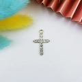 Golden cross pendant charm with sparkling crystals for DIY earring jewelry making - Gold Fully Rhinestone Style (6)