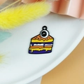 Pendentif gâteau citrouille Halloween avec œil effrayant pour bijoux DIY - Tranche de Gâteau Œil Unique Orange Violet