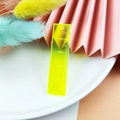 Neon yellow acrylic mini ruler earring charm with 1-4cm scale and top hanging hole - Ruler / Yellow