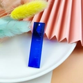 Transparent blue acrylic ruler pendant with 5cm scale for DIY earring accessories - Ruler / Dark Blue