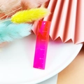 Neon pink acrylic 5cm mini ruler pendant with hanging hole for DIY earring jewelry making - Ruler / Rose Red