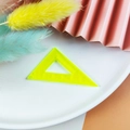 Fluorescent yellow transparent acrylic triangle ruler pendant for DIY jewelry making - Triangle Ruler / Yellow
